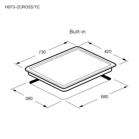 ชุดเซต เตาฝังแม่เหล็กไฟฟ้า 2 หัว + เครื่องดูดควันติดผนัง EVE รุ่น HB73-2CROSS/TC + HC-LOFTBOX-90 ขนาด 90 ซม. สีดำ_2